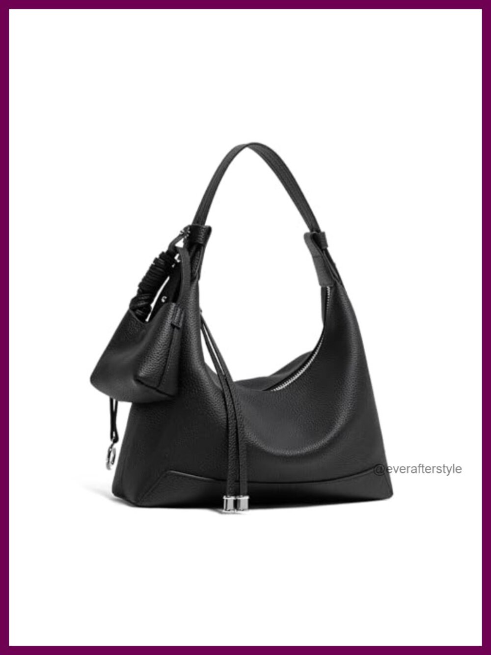 Genuine Leather Slouchy Hobo Bag Crossbody Purse with Mini Pouch